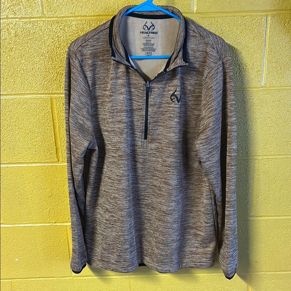 Realtree Heathered Brown Quarter-Zip Pullover